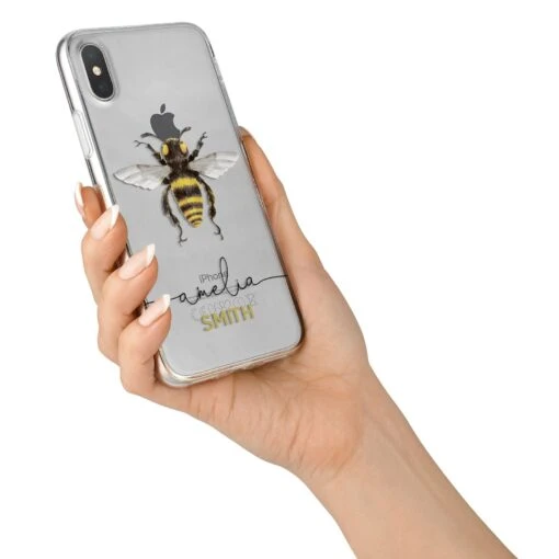 Watercolour Bee Personalised Name IPhone Case - Image 6