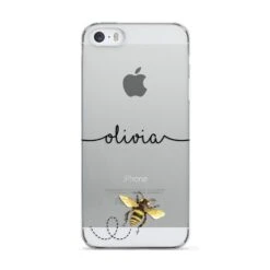 Watercolour Bee With Name IPhone Case -Wrap & Case Store Watercolour Bee with Name Apple iPhone 5 Case