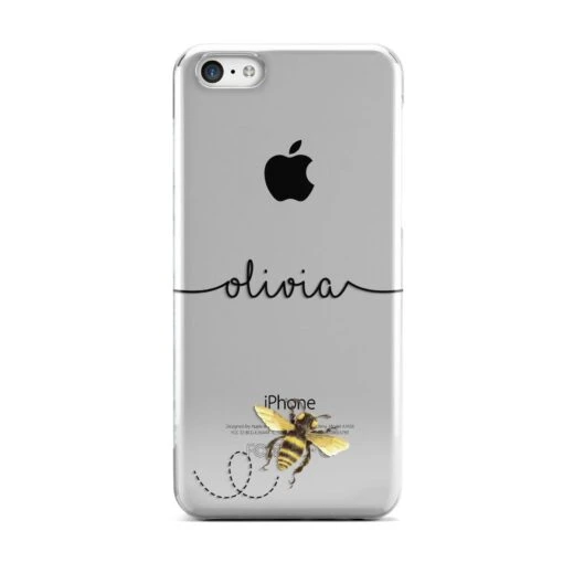 Watercolour Bee With Name IPhone Case - Image 2