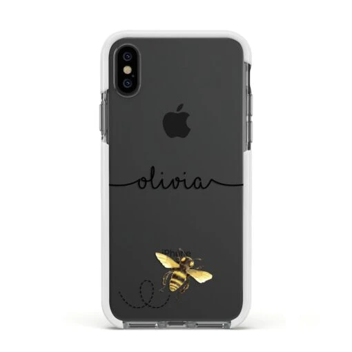 Watercolour Bee With Name IPhone Case - Image 18