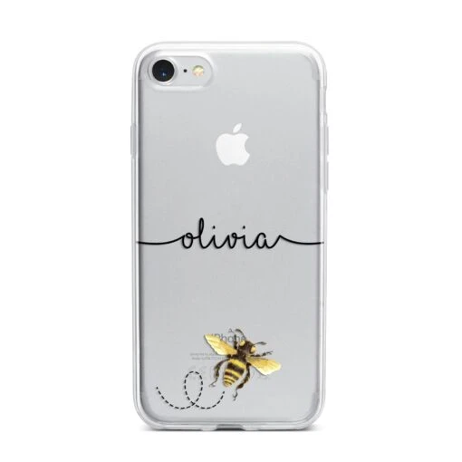 Watercolour Bee With Name IPhone Case - Image 12