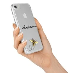 Watercolour Bee With Name IPhone Case -Wrap & Case Store Watercolour Bee with Name iPhone 7 Bumper Case on Silver iPhone Alternative Image