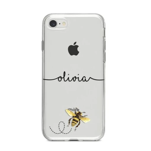 Watercolour Bee With Name IPhone Case - Image 8