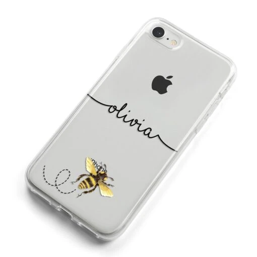 Watercolour Bee With Name IPhone Case - Image 9