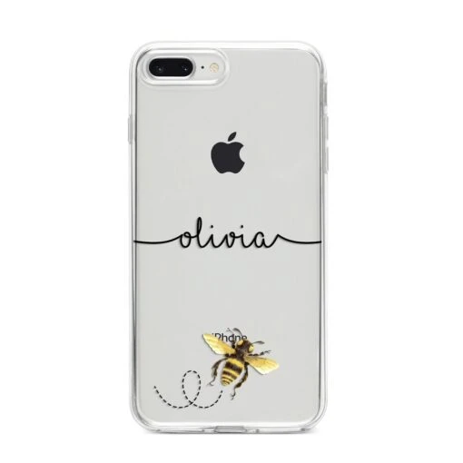 Watercolour Bee With Name IPhone Case - Image 10