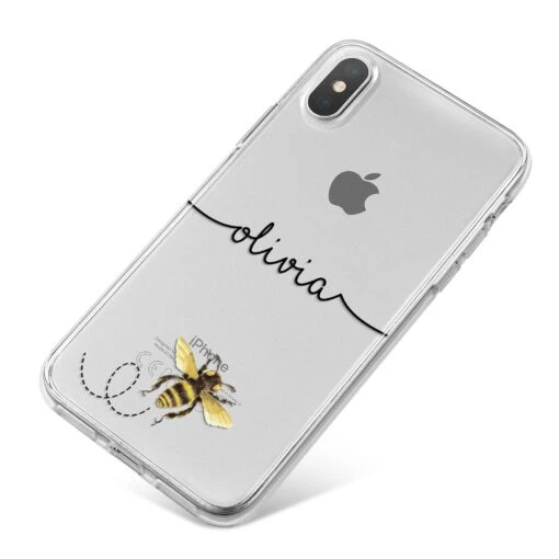 Watercolour Bee With Name IPhone Case - Image 7