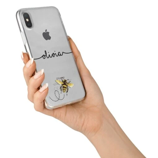 Watercolour Bee With Name IPhone Case - Image 6