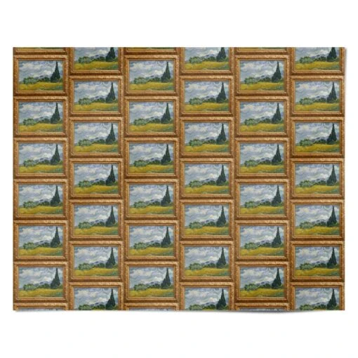 Wheat Field Cypresses By Vincent Van Gogh Fine Art Wrapping Paper - Image 4