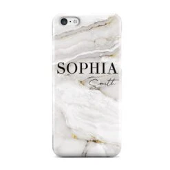 Front Page -Wrap & Case Store White And Gold Marble Apple iPhone 5c Case