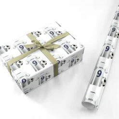 White Blue Personalised Football Shirt Wrapping Paper -Wrap & Case Store White Blue Personalised Football Shirt Personalised Wrapping Paper