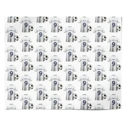White Blue Personalised Football Shirt Wrapping Paper -Wrap & Case Store White Blue Personalised Football Shirt Personalised Wrapping Paper Alternative