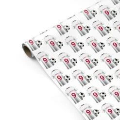 Front Page -Wrap & Case Store White Football Shirt Personalised Name Personalised Gift Wrap