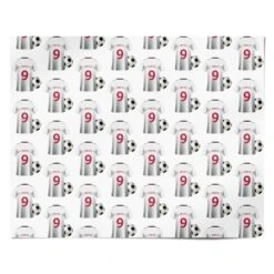 White Football Shirt Personalised Name Wrapping Paper -Wrap & Case Store White Football Shirt Personalised Name Personalised Wrapping Paper Alternative