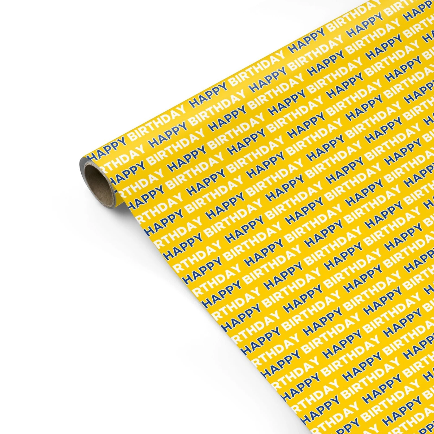 White Yellow And Blue Birthday Football Fan Wrapping Paper - Image 2