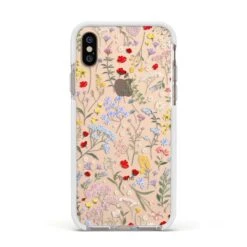 Wild Flowers IPhone Case -Wrap & Case Store Wild Flowers Apple iPhone Xs Impact Case White Edge on Gold Phone