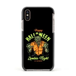 Zombie IPhone Case -Wrap & Case Store Zombie Apple iPhone Xs Impact Case Black Edge on Gold Phone