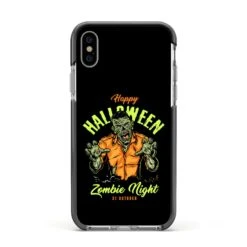 Zombie IPhone Case -Wrap & Case Store Zombie Apple iPhone Xs Impact Case Black Edge on Silver Phone